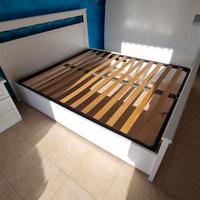 Struttura letto matrimoniale contenitore in legno