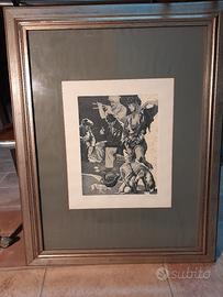 Litografia dell' artista bresciano M. Zuppelli