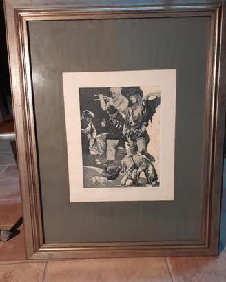 Litografia dell' artista bresciano M. Zuppelli