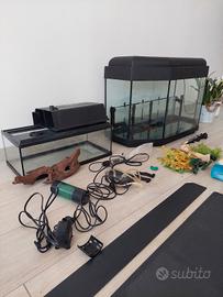 Coppia di Acquari Acquario con sistema filtraggio