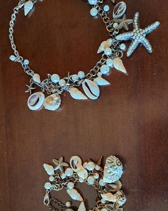 Parure collana e bracciale "mare" originalissima
