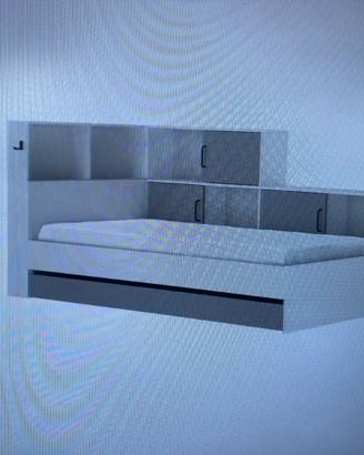 Letto ragazzi con vani contenitori