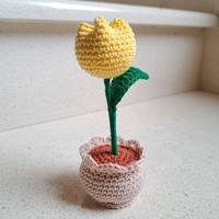 Tulipano in vaso all'uncinetto