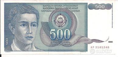 7 Banconote ex Jugoslavia 500 dinari