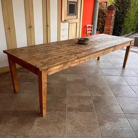 TAVOLO IN LEGNO MASSELLO LARICE E ABETE 3 MT