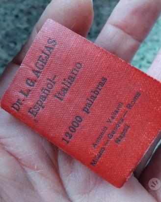 VECCHIO DIZIONARIO MINIATURA SPAGNOLO-ITALIANO