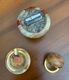 Accendino e posacenere in onice, anni’60