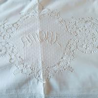 Lenzuolo matrimoniale in cotone con ricamo