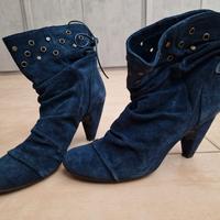 Stivaletti Blu con Tacco