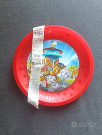 3 piatti rossi Paw Patrol nuovi riutilizzabili 