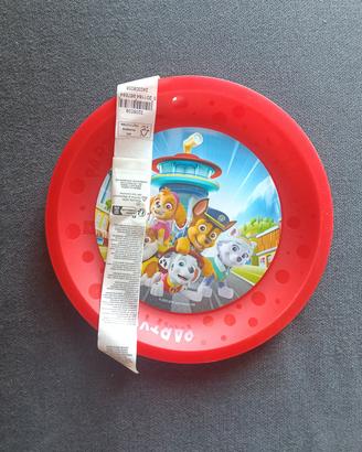 3 piatti rossi Paw Patrol nuovi riutilizzabili 