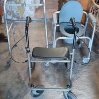 Deambulatore + sedia WC + Deambulatore da interno 