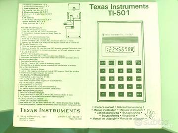 TEXAS Instruments TI-501 1981 raro libretto istruz