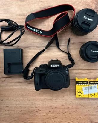 Canon 100D + obiettivi 50mm e 18-55mm  con borsa