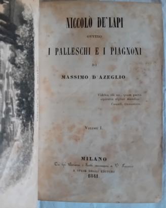 Massimo d'Azeglio Niccolò de' Lapi 1841 1^Edizione