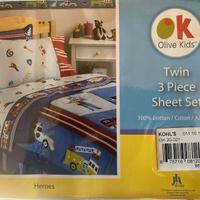 SET BIANCHERIA DA LETTO SINGOLO 3PZ 100% cotone