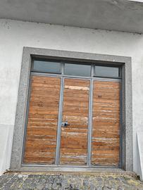 porta garage in ferro rivestita di legno