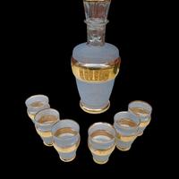 vintage bottiglia vetro lavorato  #bordura oro 