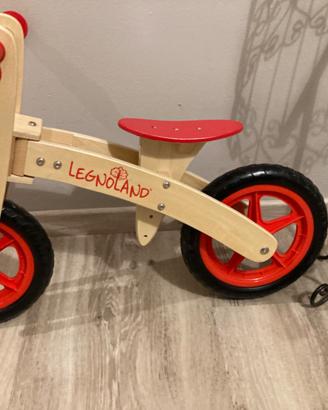 Bicicletta senza pedali in legno Legnoland nuova