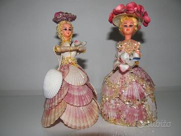 Due Bambole Damina Vintage con Conchiglie, Rarità