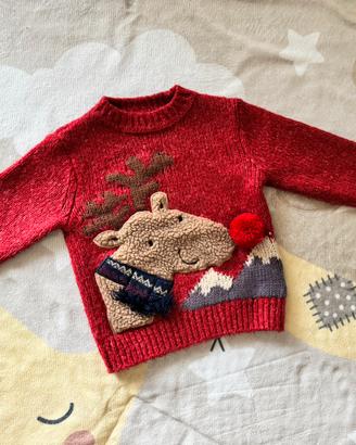 Maglione natalizio renna 2-3 anni