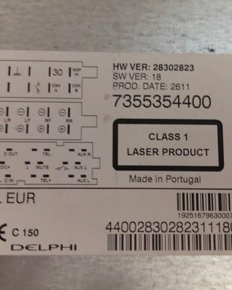 AUTORADIO ORIGINALE FIAT PUNTO EVO 