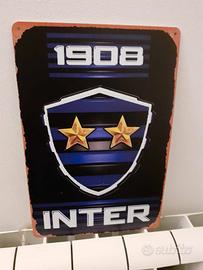 cartello in metallo vintage "INTER" calcio