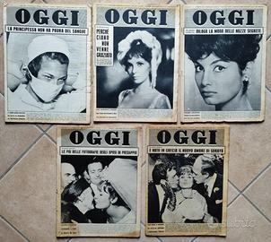 euro 1,50 cad. LOTTO 5 RIVISTE OGGI 1962 VINTAGE