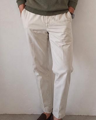 Pantalone Incotex  avorio panna 100% cotone tg. 46