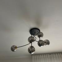 Lampadario sfere vetro scuro
