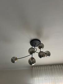 Lampadario sfere vetro scuro