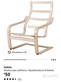 Poltrona IKEA POÄNG con cuscino grigio