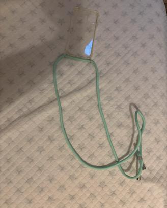 Cover Iphone 11 con cordino verde acqua