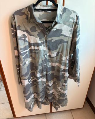 Camicia lunga/Chemisier mimetico camouflage tg XL