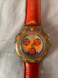 Crono swatch con cinturino in pelle
