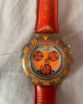 Crono swatch con cinturino in pelle