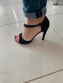 Barachini Sandali nero con brilli