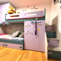 Cameretta bambina con letto a castello