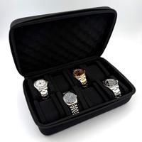 Porta Orologi 8 Posti Tessuto Nero Imbottito