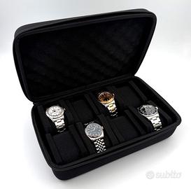 Porta Orologi 8 Posti Tessuto Nero Imbottito