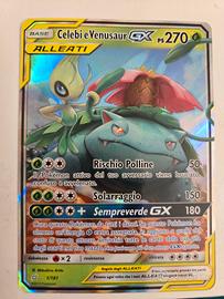 carta Pokemon Celebi e Venusaur Gx Alleati
