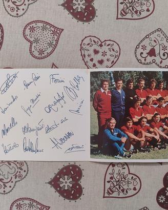 Cartolina  foto e autografi il "Torino 1972-73"