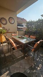 Tavolo da esterno t 6 sedie con cuscini