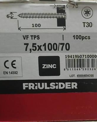 Viti per calcestruzzo Friulsider 7,5x100 – nuove