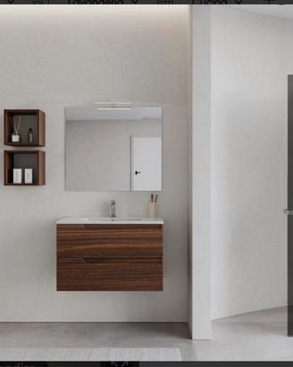 MOBILE BAGNO SOSPESO 80 CM CON LAVABO E SPECCHIO