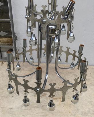 💡 Lampadario Cromato Space Age Anni '60/'70 –