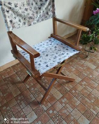 SEDIA VINTAGE TIPO REGISTA IN LEGNO CHIUDIBILE