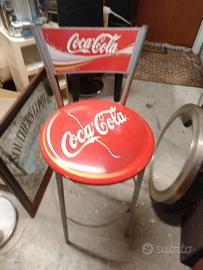 sgabello alto vintage Coca-Cola