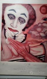Litografia E/A Marcel Marceau 1980 ( autoritratto)