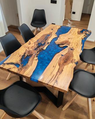 🌿 Tavoli artigianali in legno e resina 